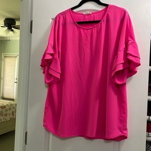Pleione hot pink size XL blouse poly/span crepe material